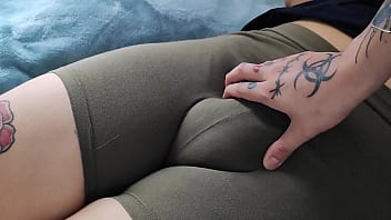 Tight leggings on my preferred stepdaughter's ass for a voyeuristic pleasure