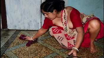 Indian maid with big boobs gets fucked by absent husband's employer in Bengali couple