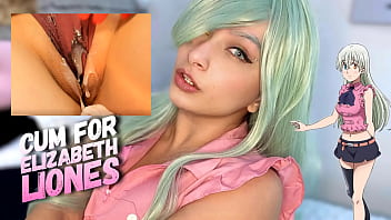 Cosplayer Elizabeth Liones plays red light green light game in hentai video