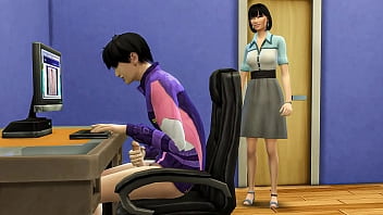 A Japanese stepmother discovers her stepson pleasuring himself to porn and assists him in his first sexual encounter