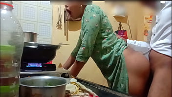 Indian couple's intimate moment captured during cooking