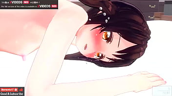 Japanese Hentai animation with small-titted girl getting anal and peeing creampie